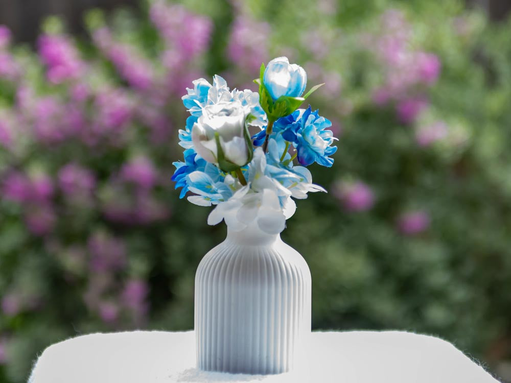 Vase Aroma Stone w/ Flower: Blue or White