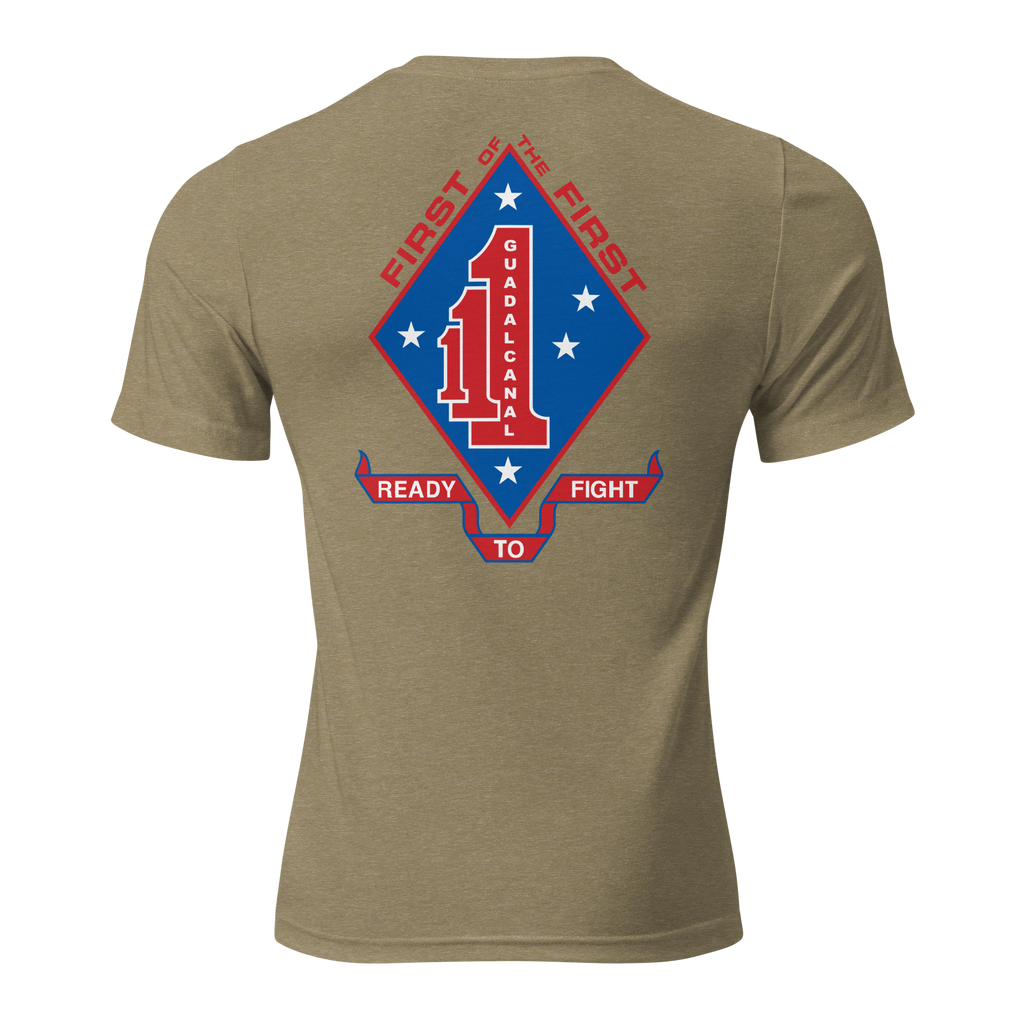 1ST BN 1ST MARINES TRI-BLEND T-SHIRT