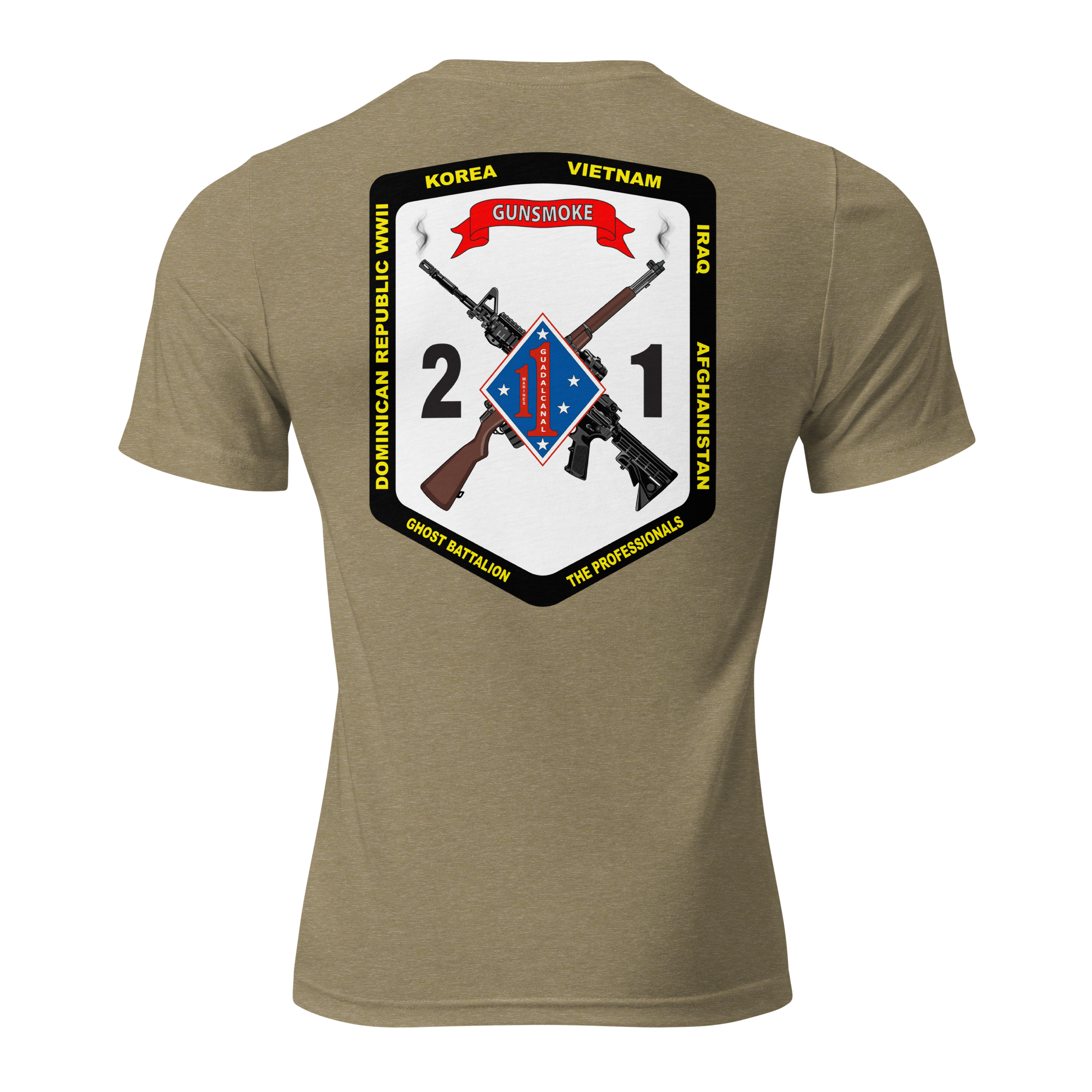 2ND BN 1ST MARINES NEW TRI-BLEND T-SHIRT