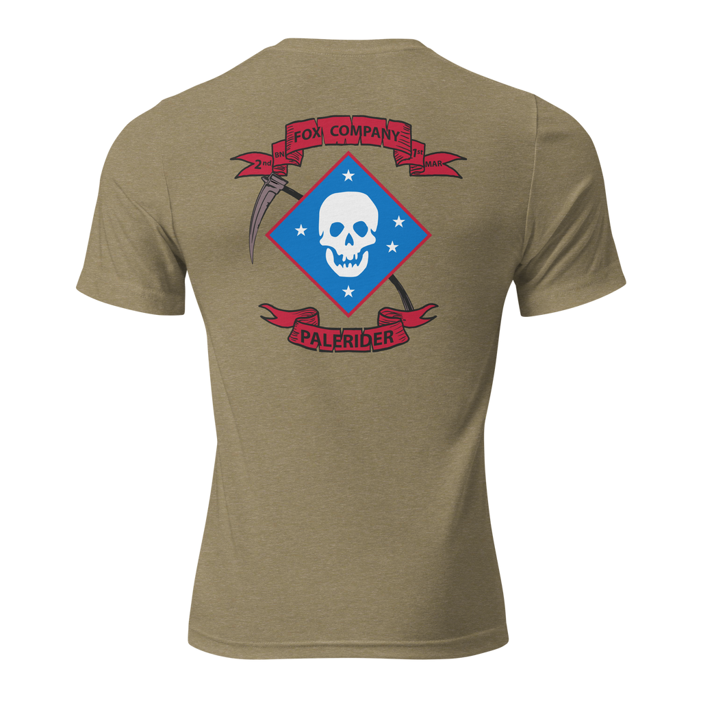 FOX CO PALERIDER 2ND BN 1ST MARINES TRI-BLEND T-SHIRT