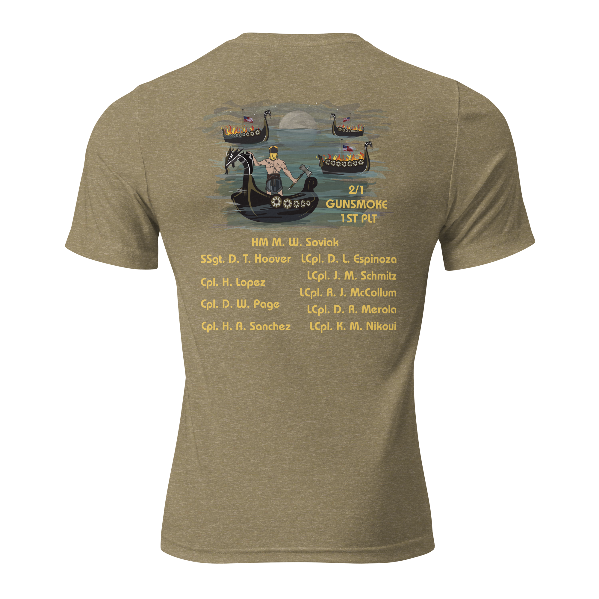 1ST PLT GHOST CO 2ND BN 1ST MARINES TRI-BLEND T-SHIRT