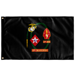 1ST BN 6TH MARINES 3' X 5' INDOOR FLAG