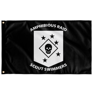 AMPHIBIOUS RAID SCOUT SWIMMERS BLACK 3' X 5' INDOOR FLAG